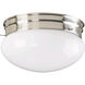 Mushroom 1 Light 7 inch Satin Nickel Flush Mount Ceiling Light