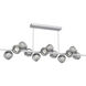 Luna LED 72 inch Classic Silver Chandelier Ceiling Light in 3000K LED, Zircon Inner - Smoke Outer, Twisted Branch