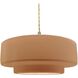 Radiance Collection - Tier Pendant Ceiling Light in Brushed Brass, Replaceable Bulb, Beige Twist Cord, Adobe, 16.25W x 6H, Form+Finish+Function