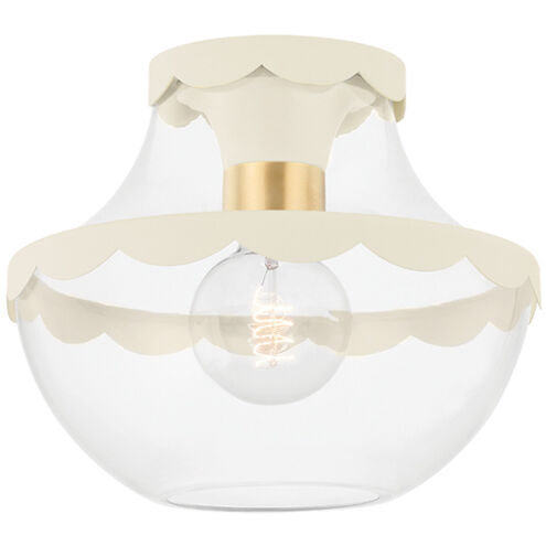 Alaina 1 Light 10.5 inch Aged Brass Semi Flush Ceiling Light