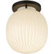 Alora Mood Cherise 1 Light 6.75 inch Matte Black/Glossy Ribbed Opal Glass Semi-Flush Mount Ceiling Light