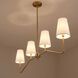 Modern 4 Light 40 inch Natural Brass Linear Chandelier Ceiling Light