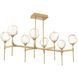 Gem LED Gilded Brass Linear Pendant Ceiling Light in Amber, 2700K LED