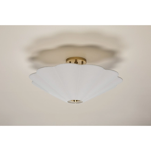Mitzi H676603-AGB Alana 3 Light 10 inch Aged Brass Semi Flush Mount ...