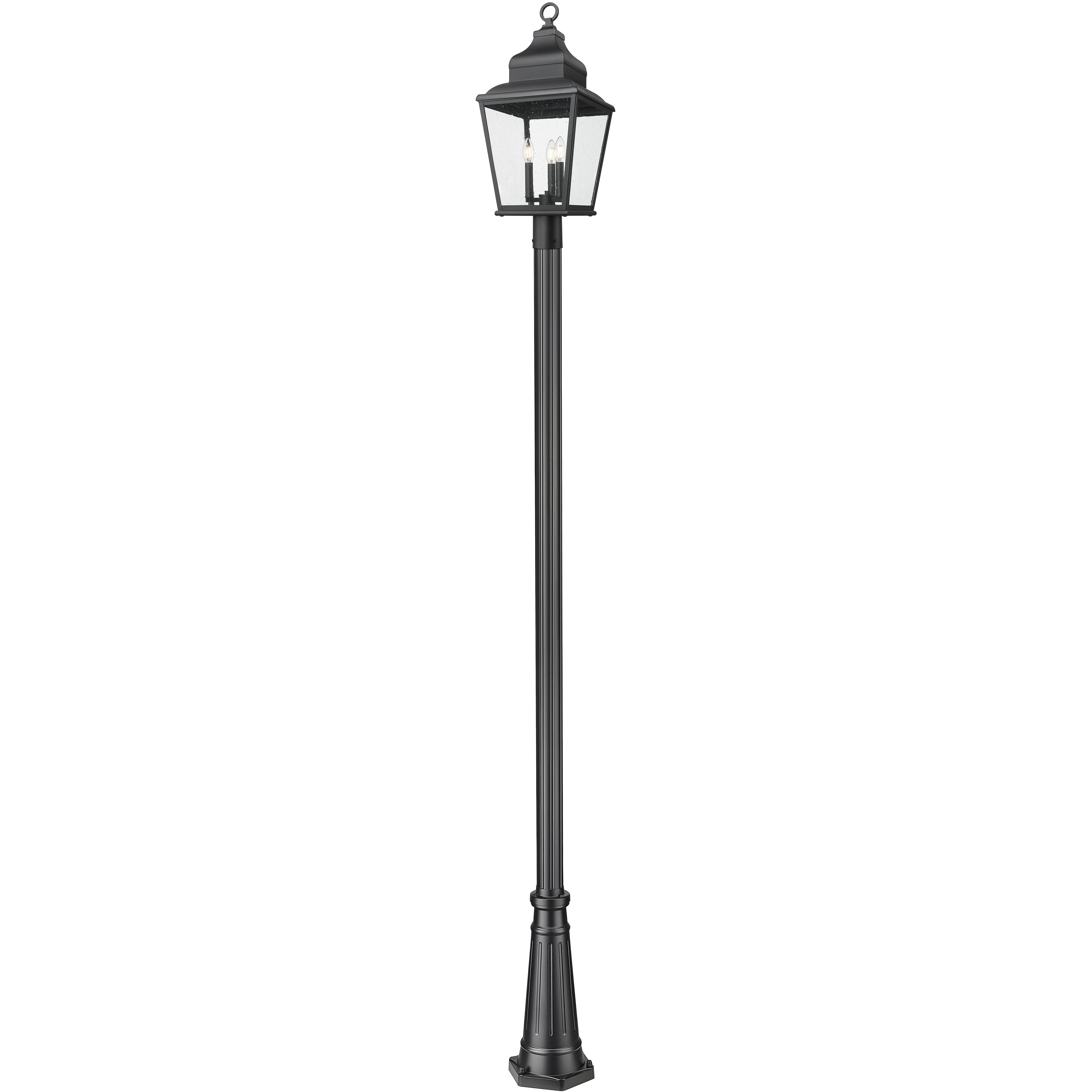 Raphael 3 Light 122 inch Sand Black Outdoor Post Mounted Fixture in Soft Sand Black