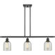 Ballston Caledonia 3 Light 42 inch Oil Rubbed Bronze Island Light Ceiling Light in Mica Glass, Ballston