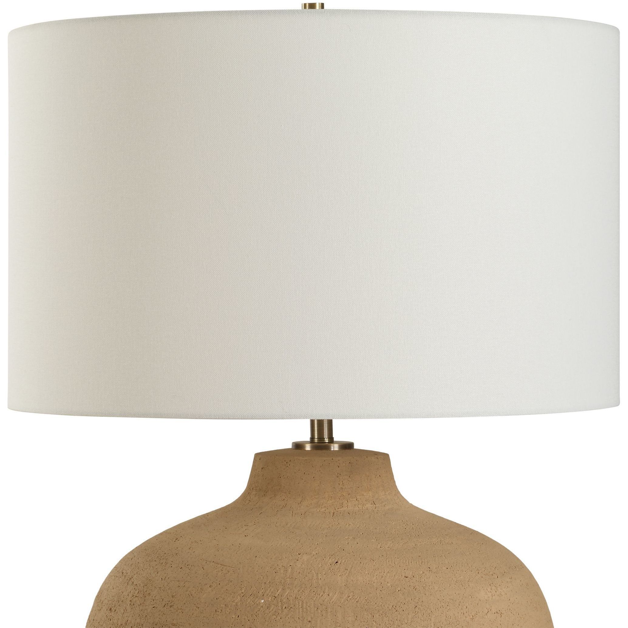 Cline 28.25 inch 150.00 watt Terracotta and Brass Table Lamp Portable Light