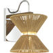 Serena 1 Light 9 inch Chrome/Walnut Wall Sconce Wall Light in Chrome and Walnut