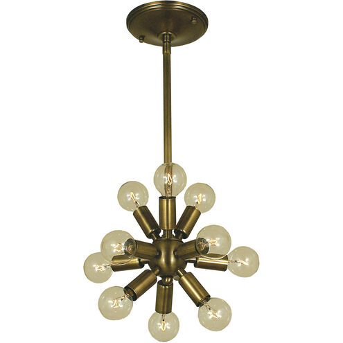 Simone 11 Light 12 inch Antique Brass Mini Chandelier Ceiling Light