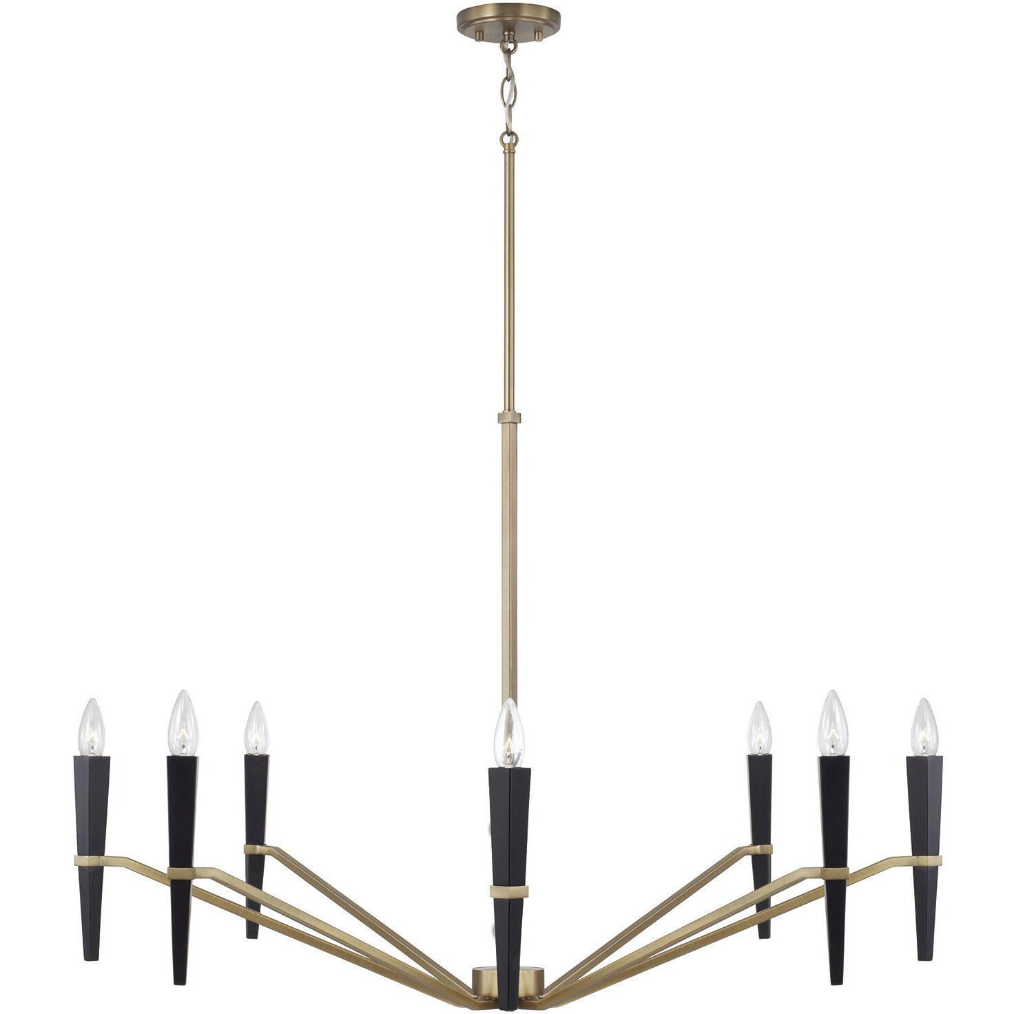 Enzo 8 Light 40 inch Aged Brass and Black Chandelier Ceiling Light
