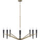 Enzo 8 Light 40 inch Aged Brass and Black Chandelier Ceiling Light