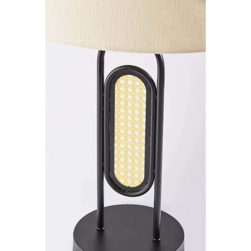 Levy 27 inch 40.00 watt Black with Webbed Caning Material Table Lamp Portable Light