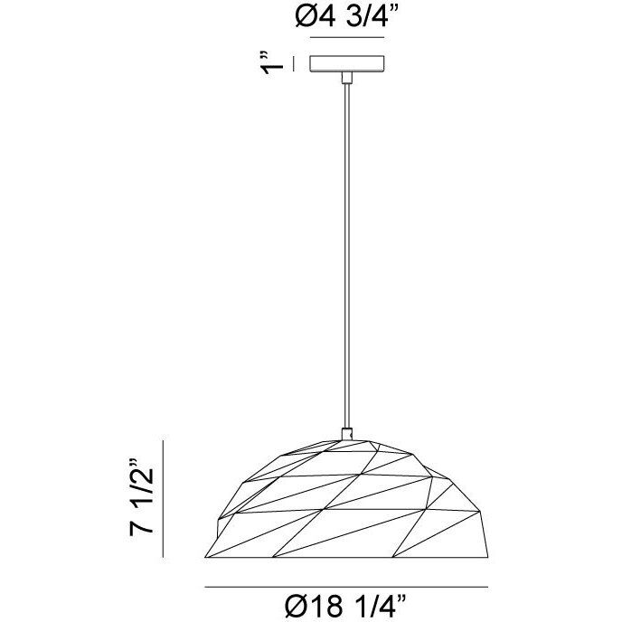 Riku 1 Light 19 inch White Pendant Ceiling Light