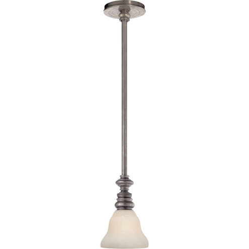 Chapman & Myers Boston 1 Light 5.75 inch Antique Nickel Pendant Ceiling Light in White Glass Desk Shade