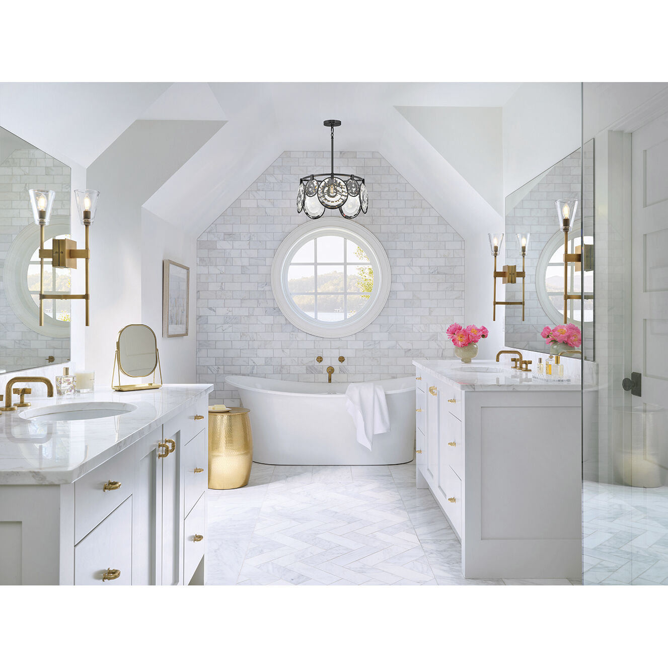 Nala LED 21.75 inch Black Pendant Ceiling Light, Semi-Flush Mount