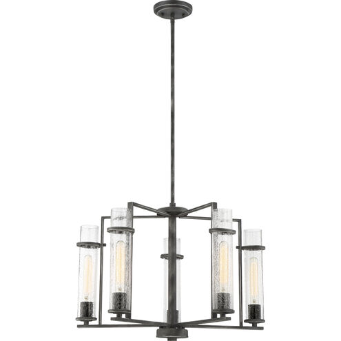 Donzi 5 Light 25 inch Iron Black Chandelier Ceiling Light