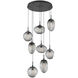 Cosmos LED LED 31.9 inch Matte Black Chandelier Ceiling Light in Clear Geo Inner with Smoke Cosmos Outer, 2700K LED, Round Multi-Port