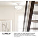 Harper 3 Light 18 inch Heritage Brass Indoor Semi-Flush Mount Ceiling Light in White