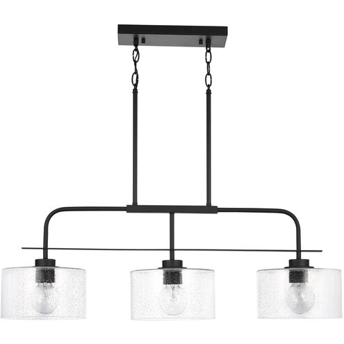 Elijah 3 Light 36 inch Matte Black Island Ceiling Light