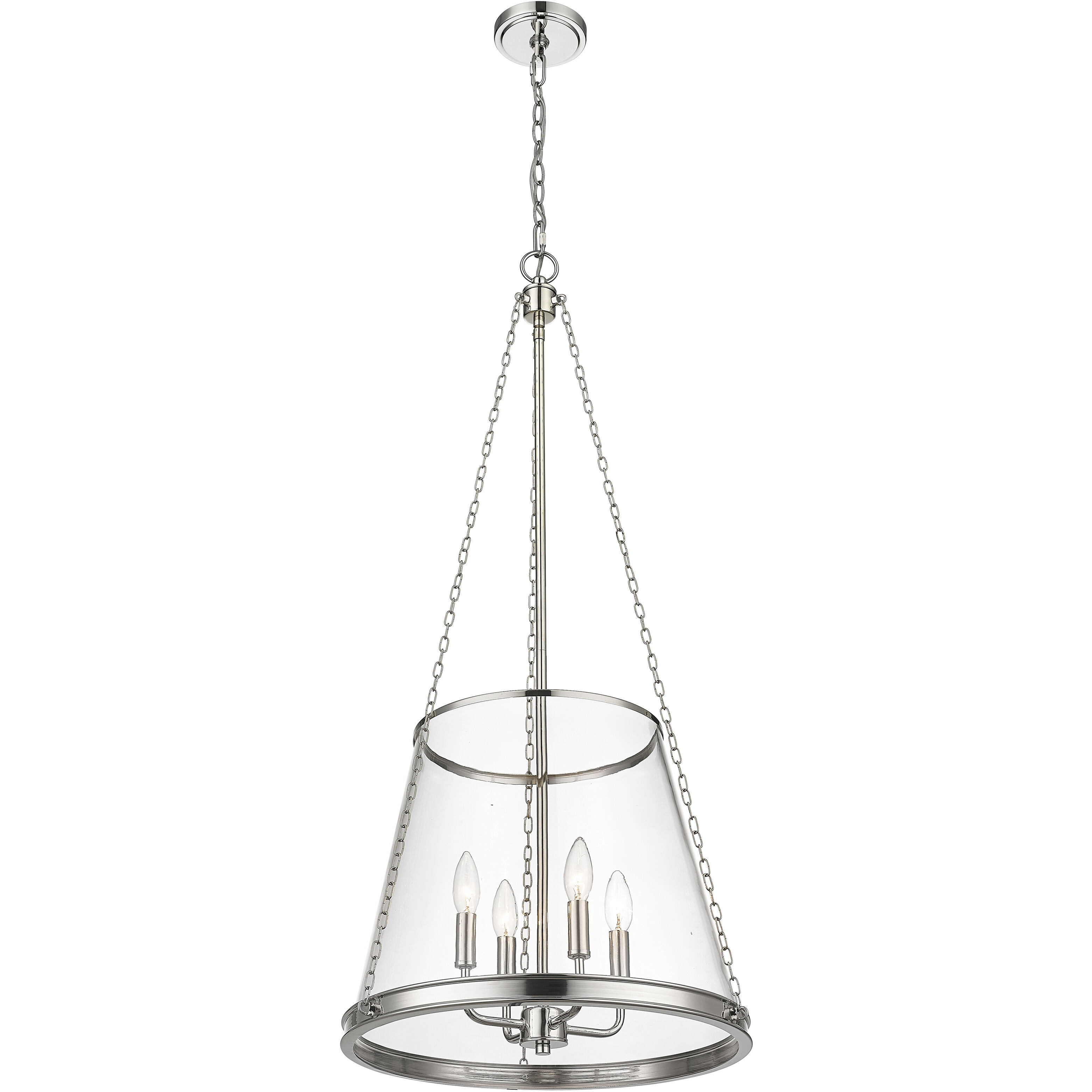 Prescott 4 Light 18 inch Polished Nickel Pendant Ceiling Light