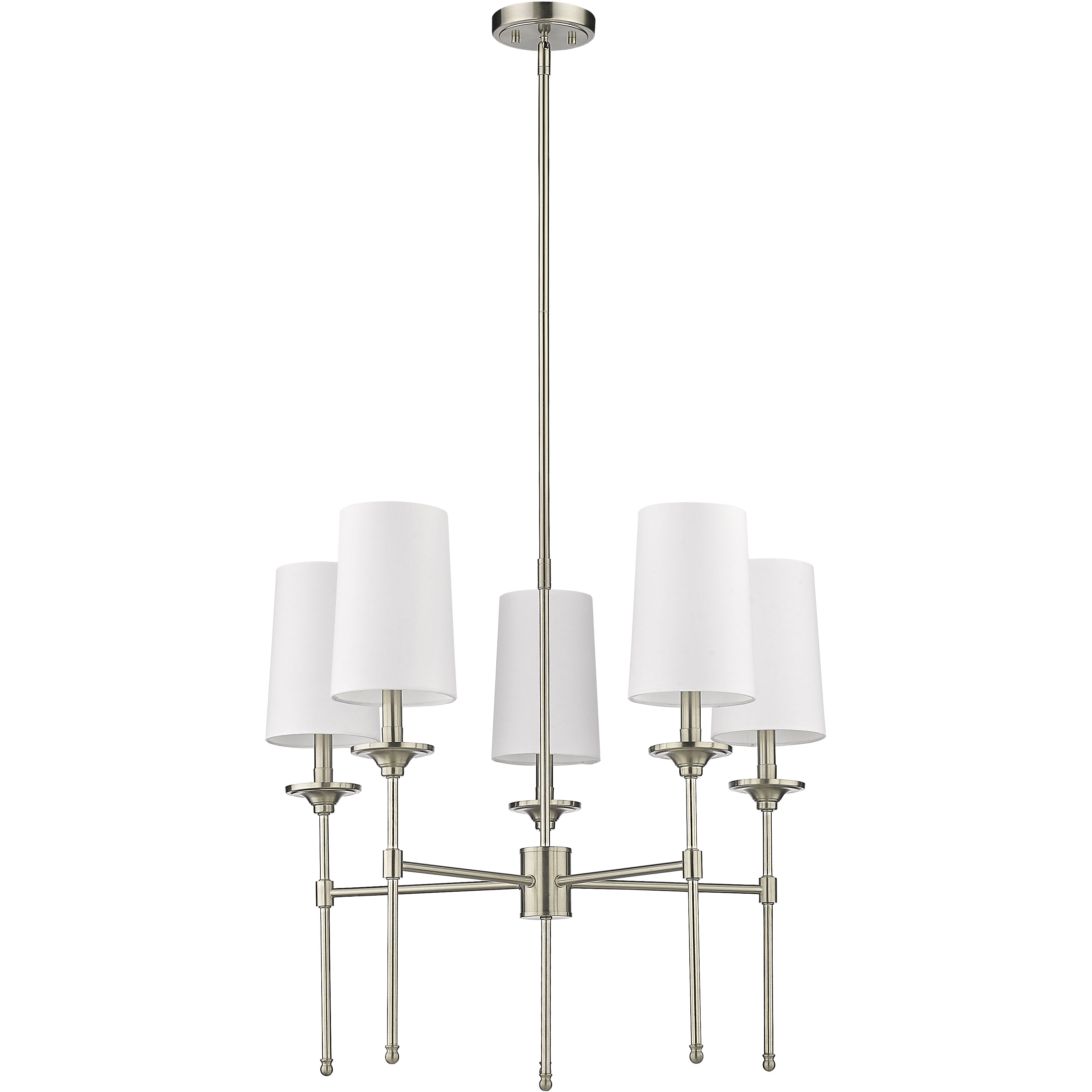 Emily 5 Light 28 inch Brushed Nickel Chandelier Ceiling Light