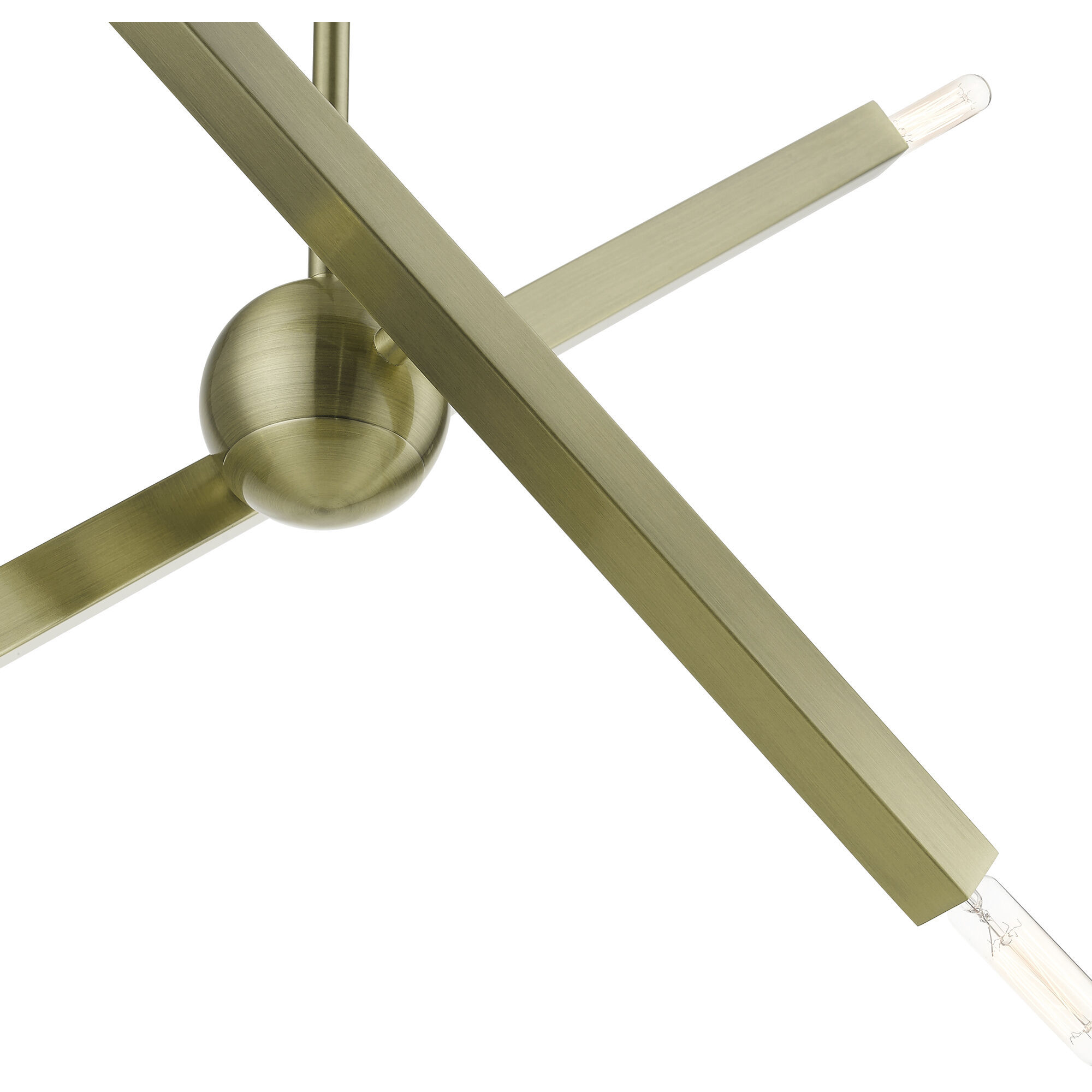 Monaco 4 Light 28 inch Antique Brass Linear Chandelier Ceiling Light