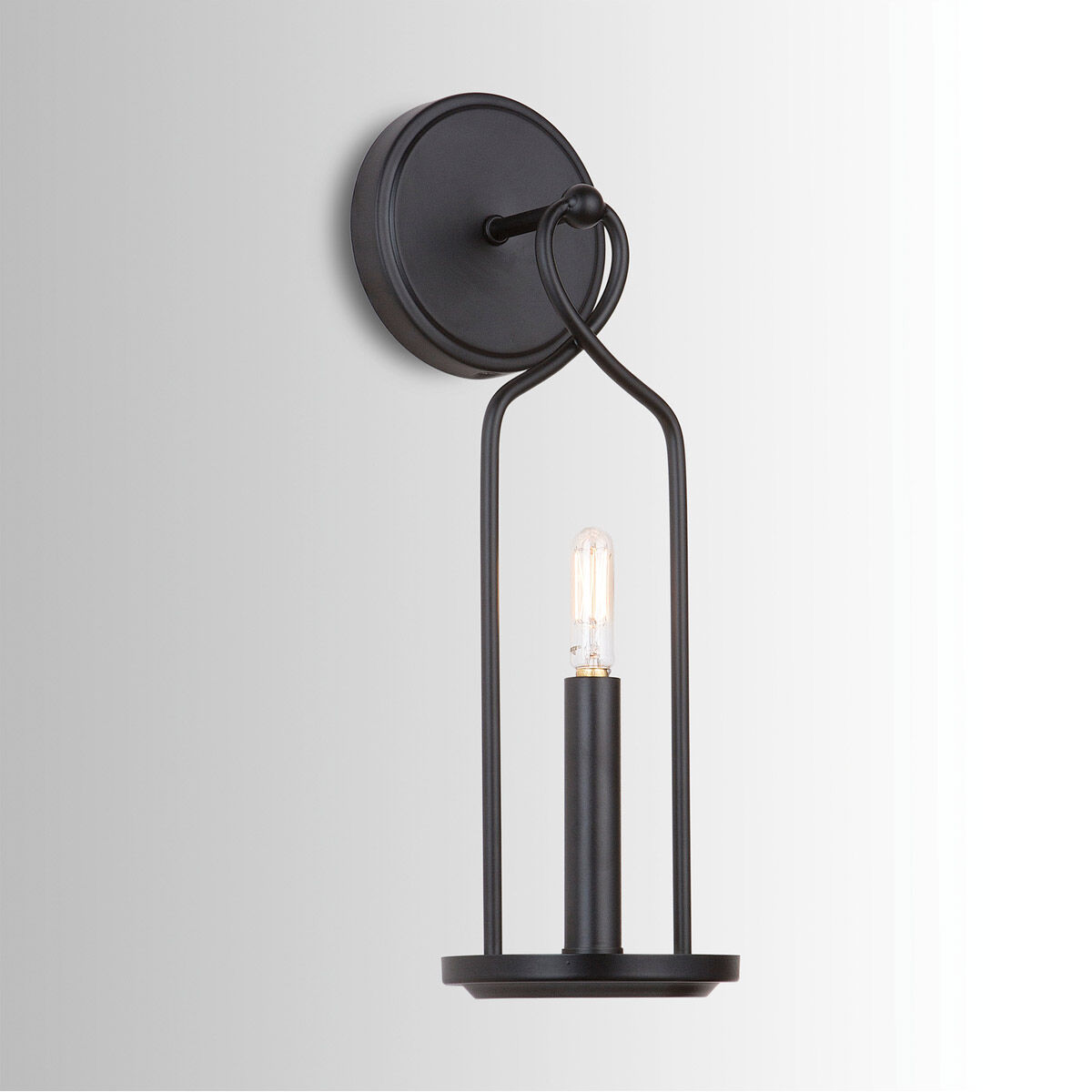 Sonnet 1 Light 5 inch Matte Black Sconce Wall Light