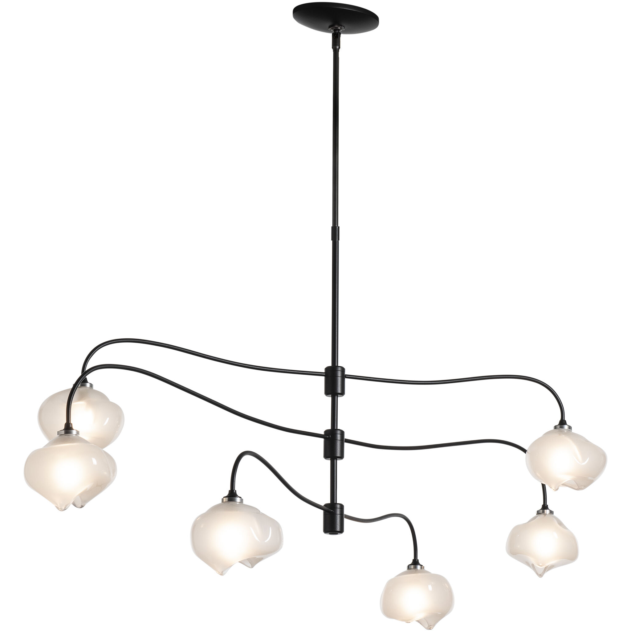 Ume 6 Light 58.6 inch Black Pendant Ceiling Light in Frosted, Large