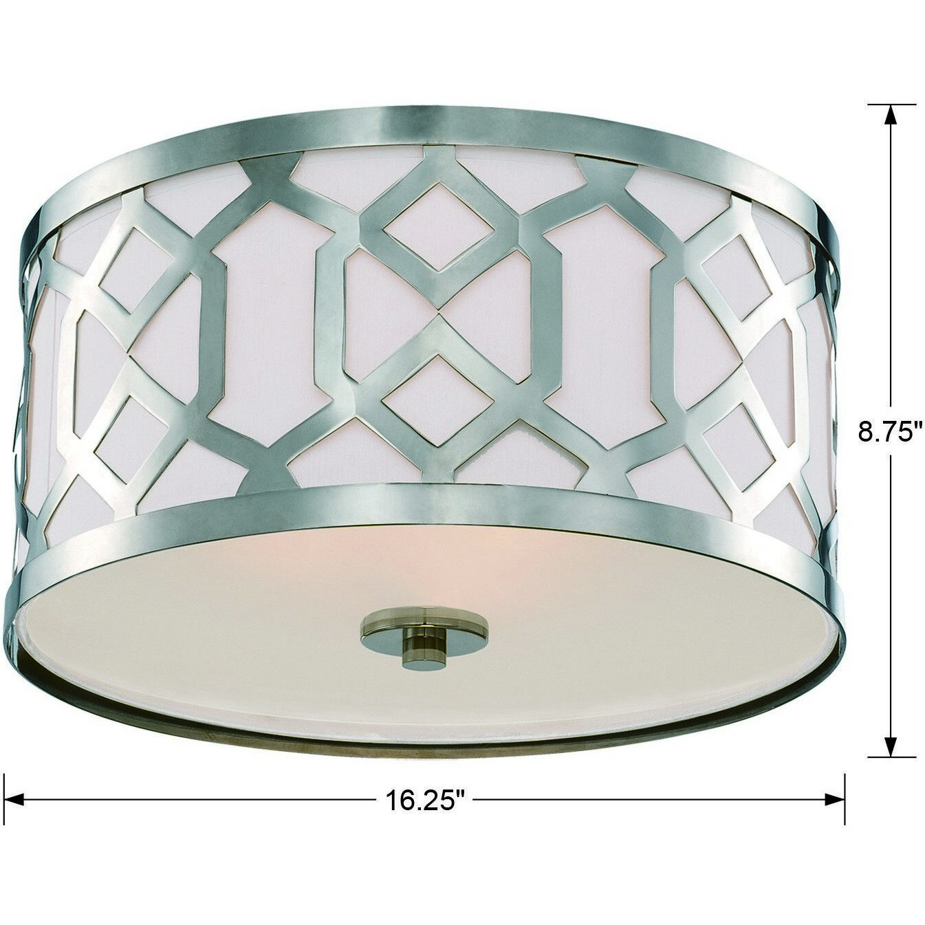 Jennings 3 Light 16.25 inch Polished Nickel Flush Ceiling Light