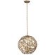 Jardin 4 Light 18 inch Oxidized Gold Leaf Pendant Ceiling Light