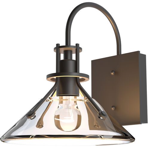 Henry 1 Light 10.5 inch Coastal Oil Rubbed Bronze Outdoor Sconce in Clear, Small