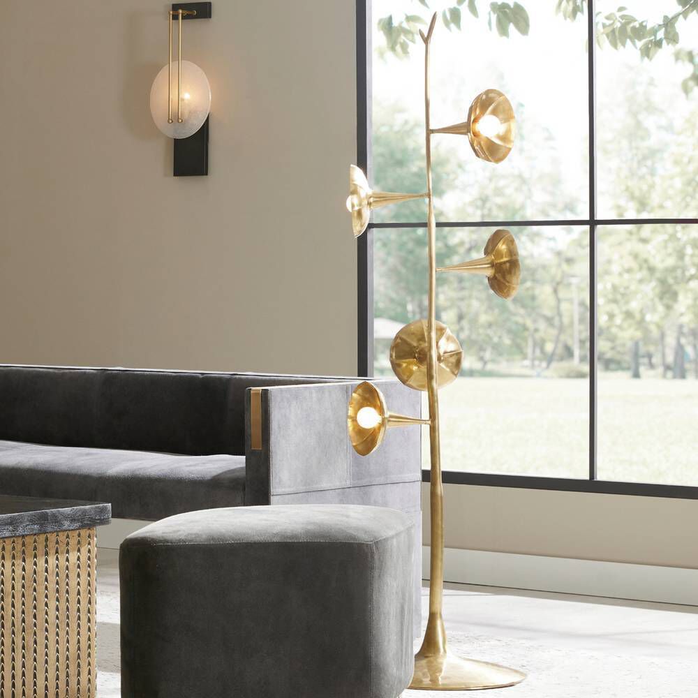 Coltrane 25 watt Antique Brass Floor Lamp Portable Light