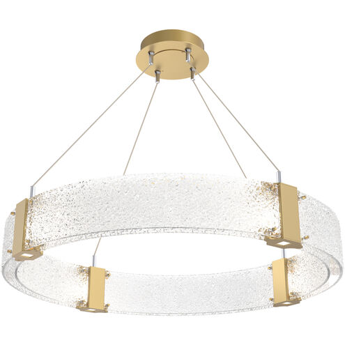 Parallel LED 32.7 inch Gilded Brass Chandelier Ceiling Light in Clear Rimelight, 2700K LED, Ring