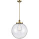 Franklin Restoration Beacon LED 16 inch Brushed Brass Pendant Ceiling Light in Seedy