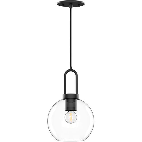 Alora Mood Soji 1 Light 7.88 inch Matte Black Pendant Ceiling Light in Clear