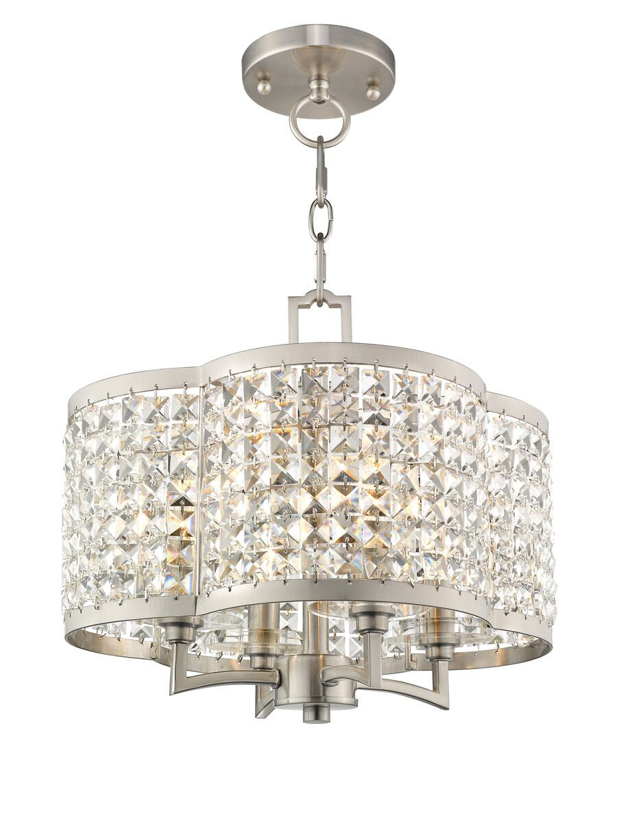 Grammercy 4 Light 14 inch Brushed Nickel Convertible Mini Chandelier/Ceiling Mount Ceiling Light