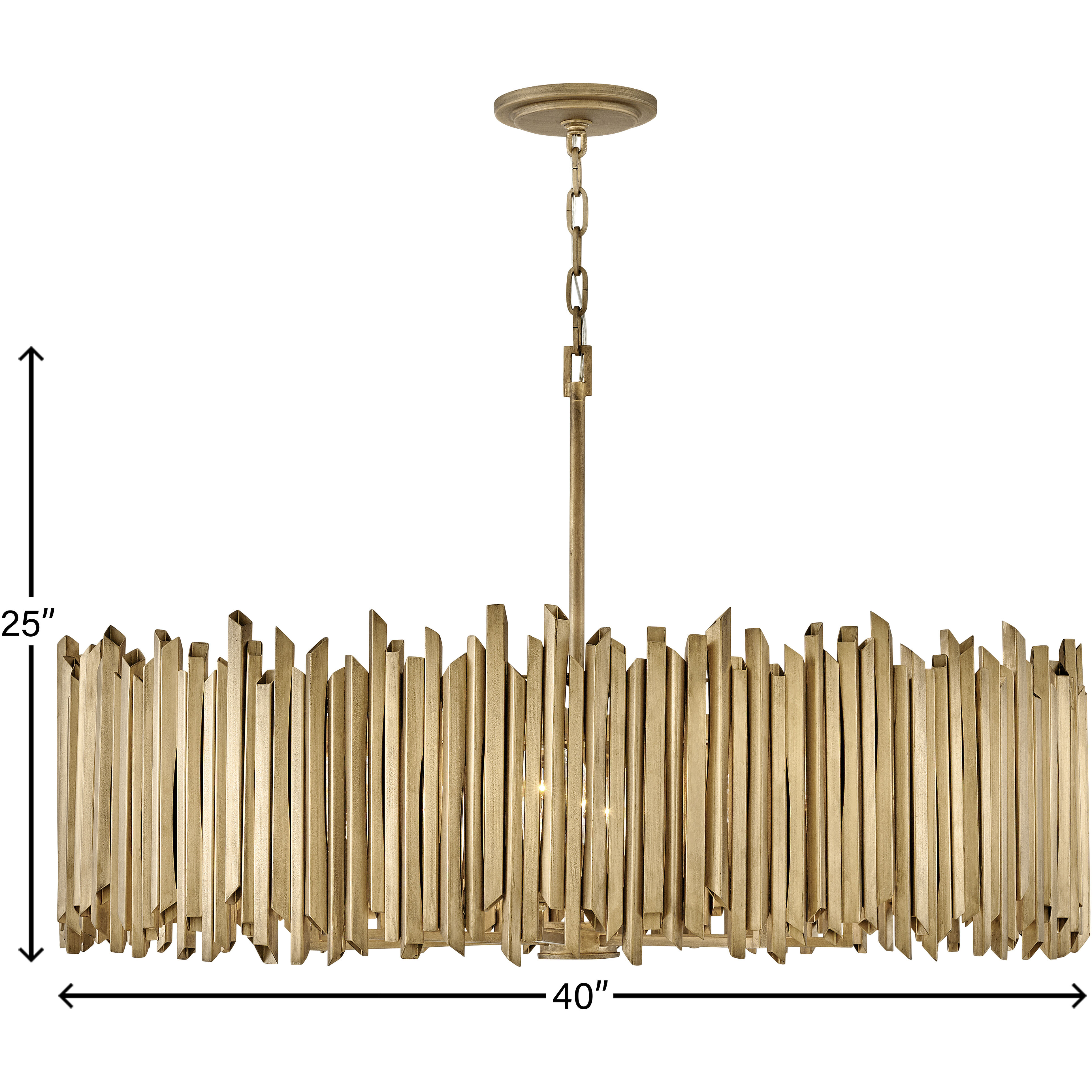 Lisa McDennon Roca 40 inch Burnished Gold Indoor Chandelier Ceiling Light