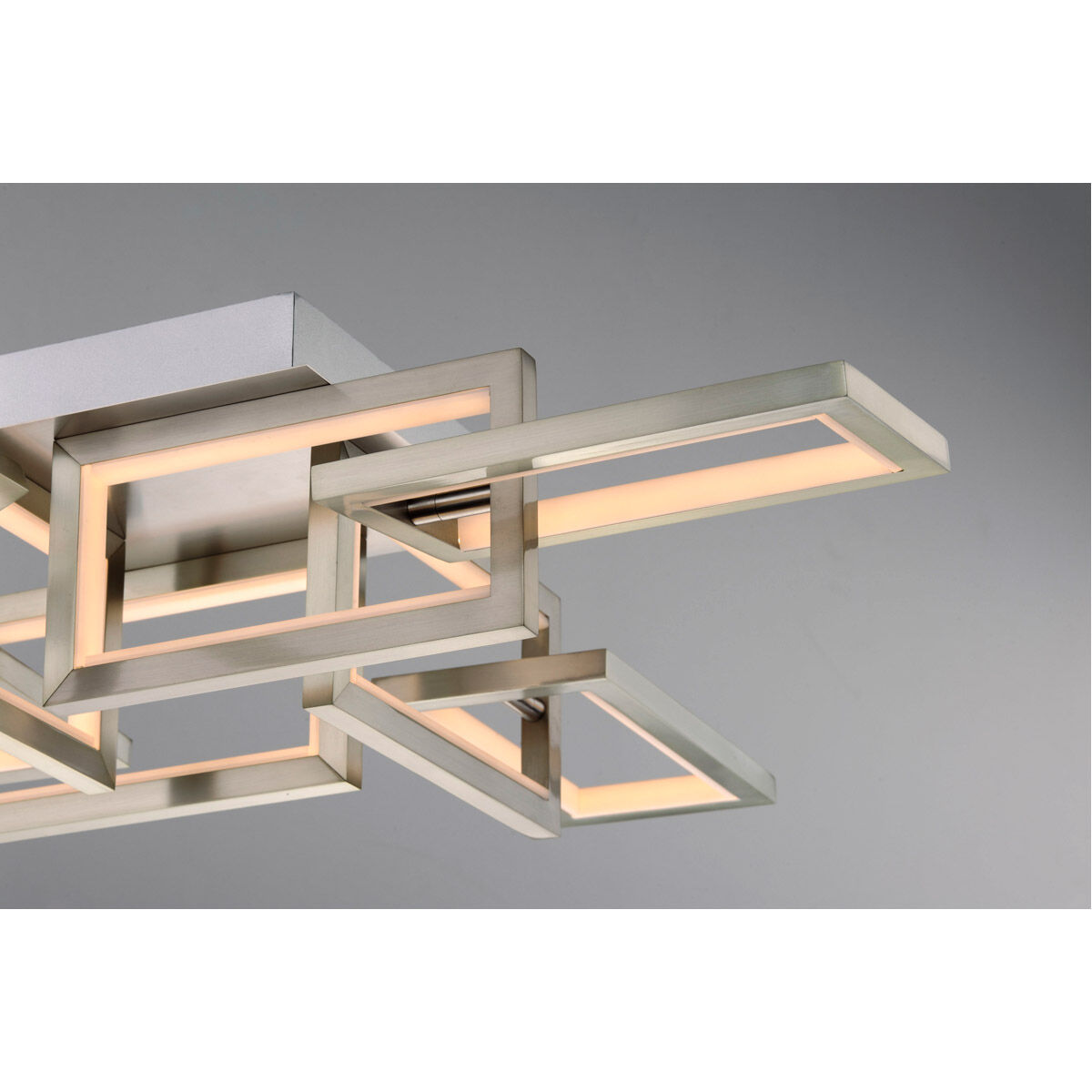 Link LED 29.25 inch Satin Nickel Flush Mount Chandelier Ceiling Light