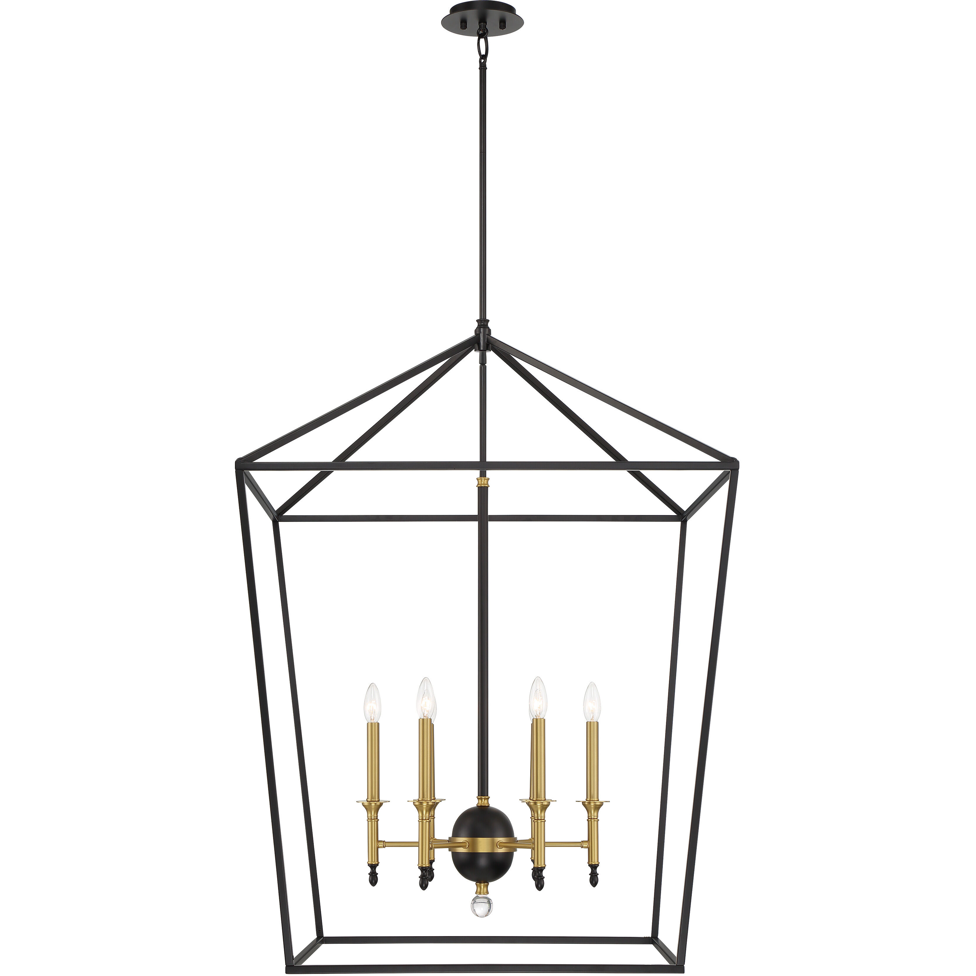 Townhall 6 Light 32 inch Coal/Soft Brass Pendant Ceiling Light