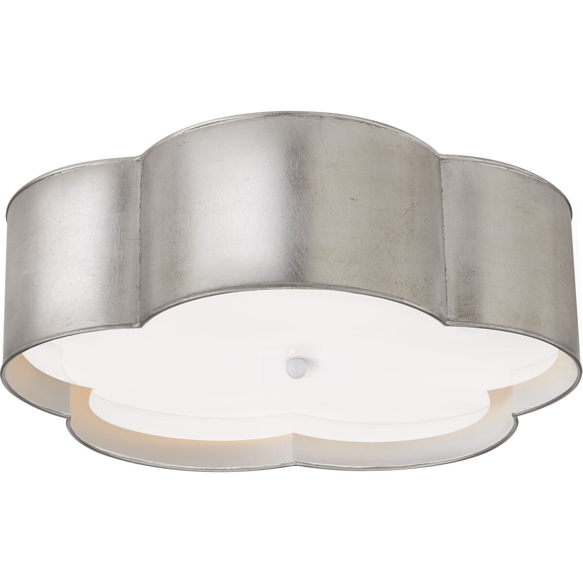 kate spade new york Bryce 4 Light 20 inch Burnished Silver Leaf and White Flush Mount Ceiling Light, Large