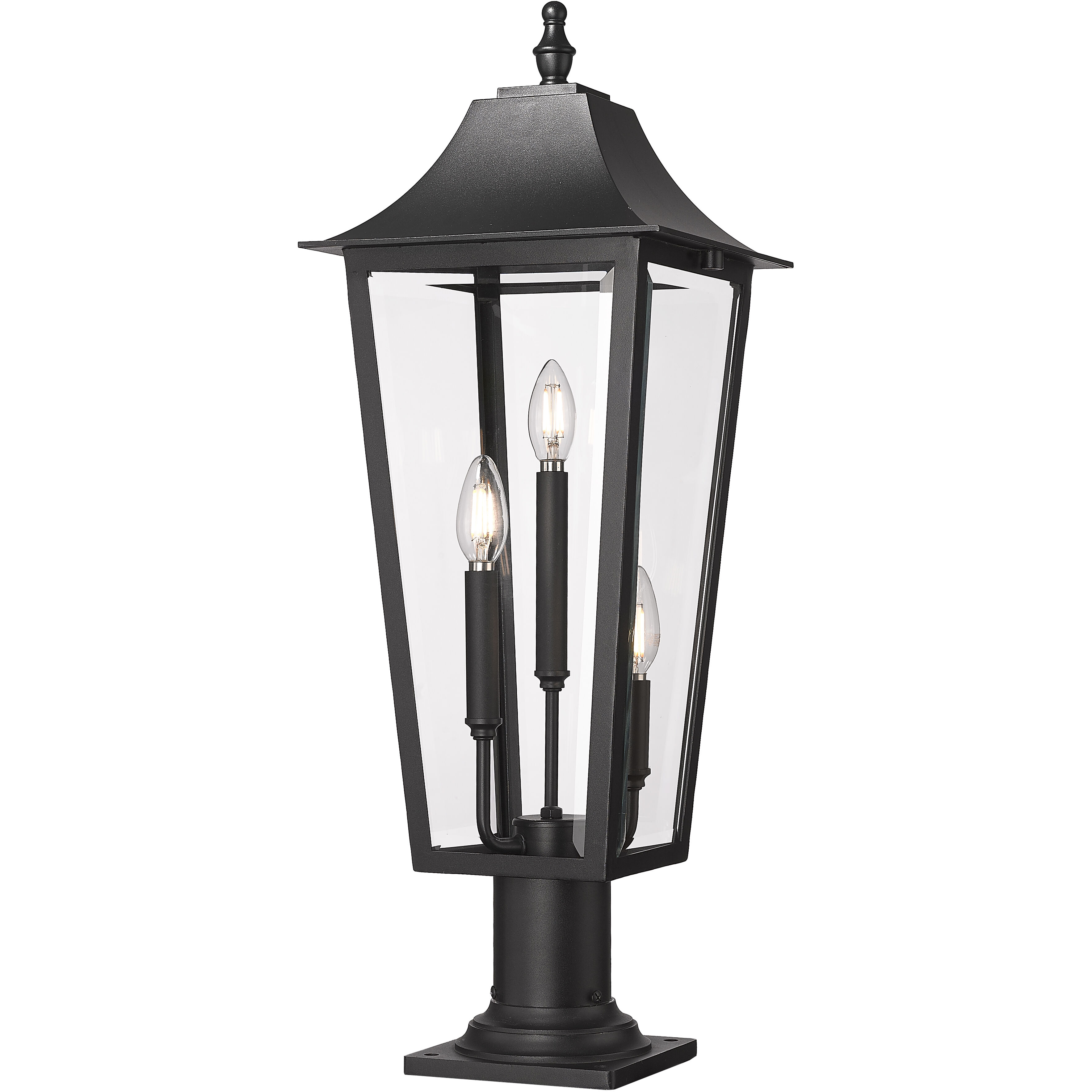 Gannon 3 Light 28.75 inch Black Outdoor Pier Mounted Fixture
