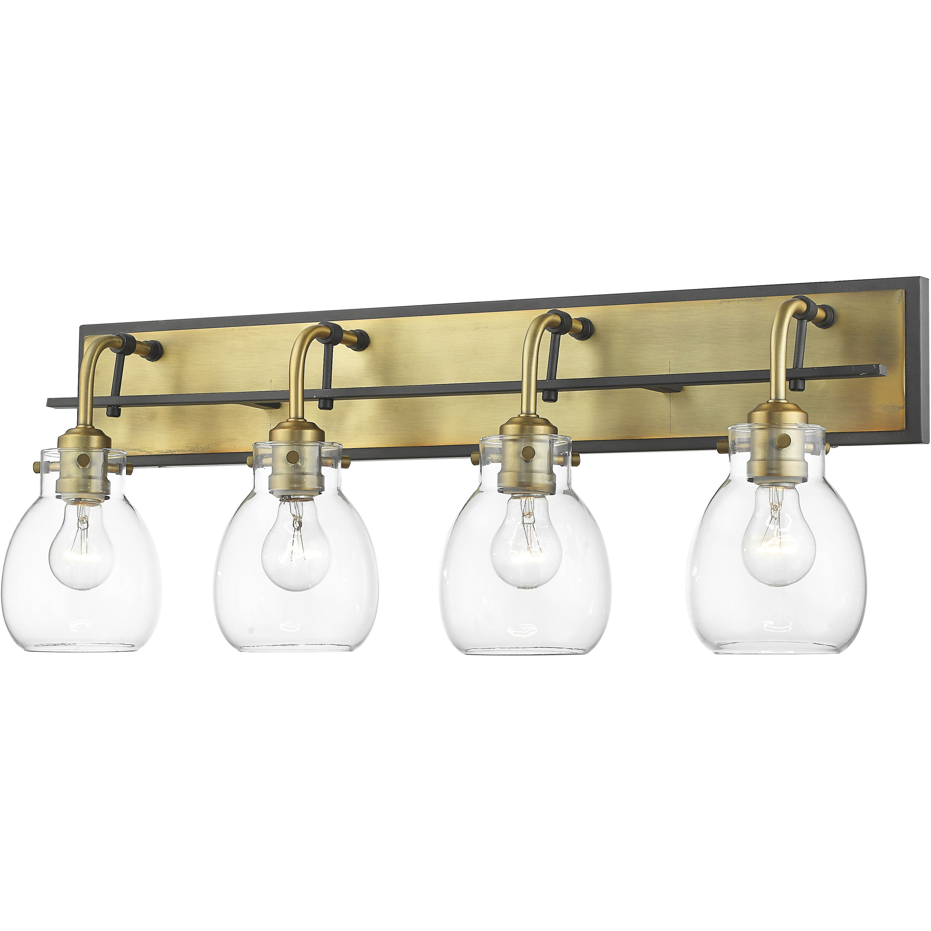 Z Lite 466 4V MB OBR Kraken 4 Light 30 inch Matte Black Olde Brass