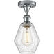 Edison Cindyrella 1 Light 6 inch Polished Chrome Semi-Flush Mount Ceiling Light in Seedy Glass