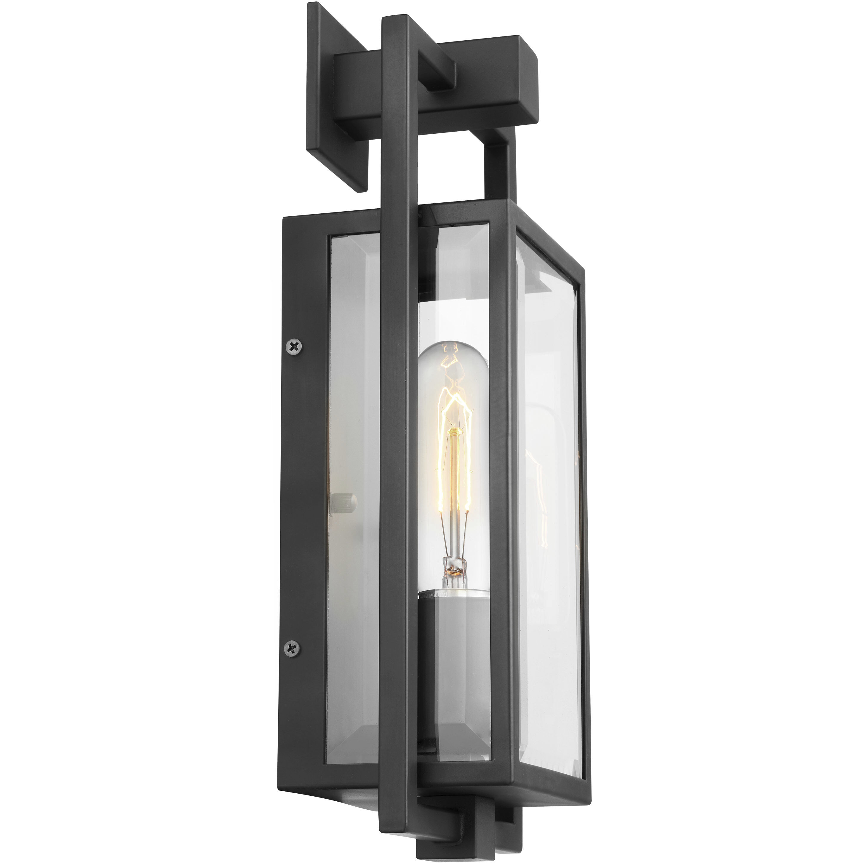 Exhibit 1 Light 14 inch Matte Black Outdoor Wall Sconce