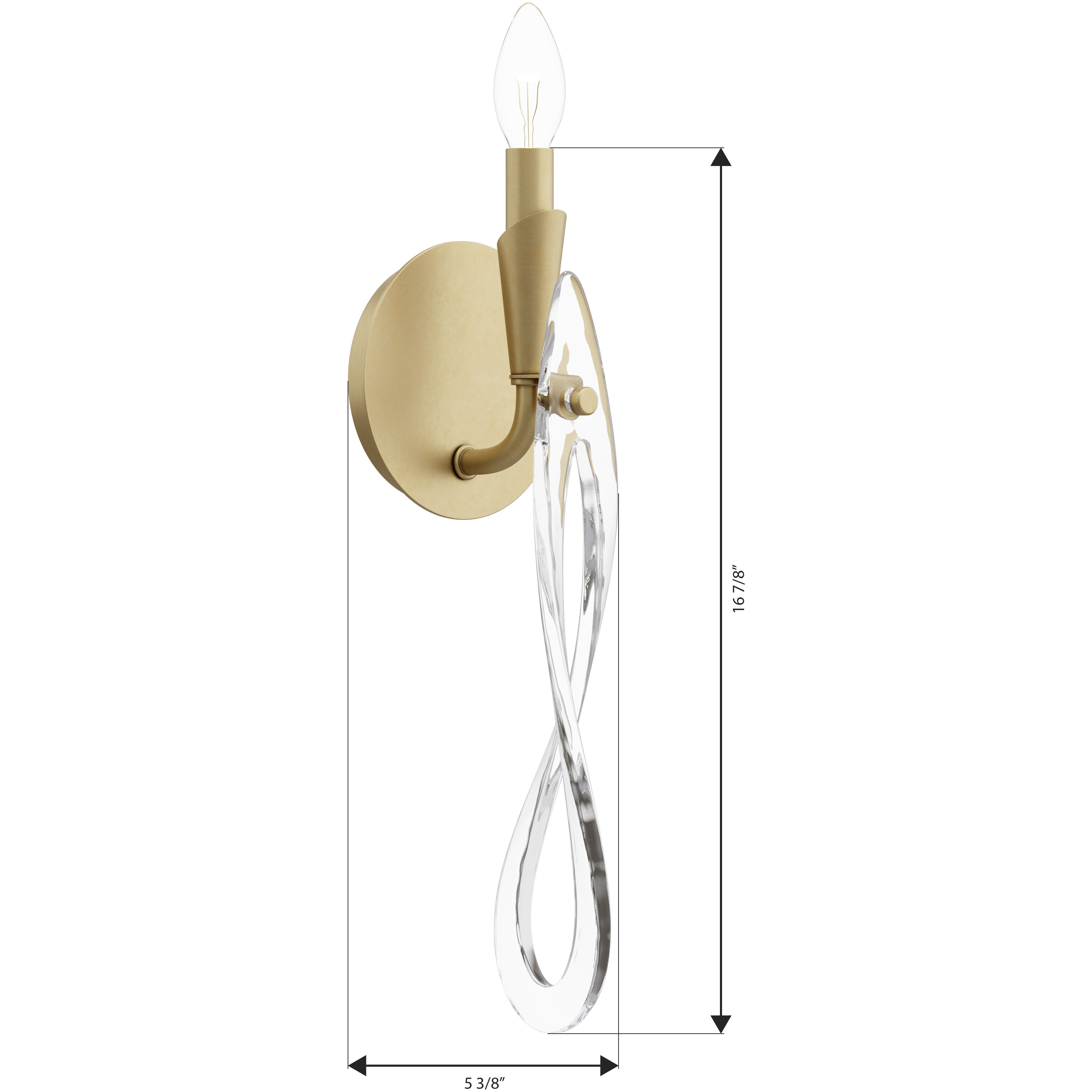 Glassara 1 Light 5.5 inch Legacy Brass Wall Sconce Wall Light