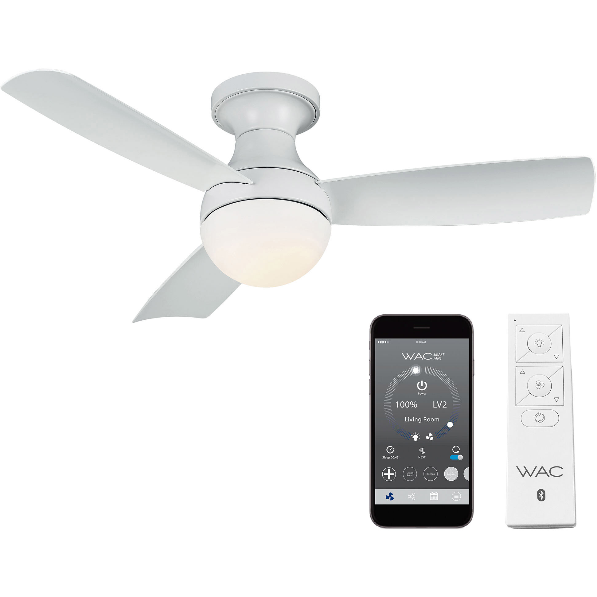 Flush Mount Outdoor Ceiling Fan With Light And Remote | Shelly Lighting