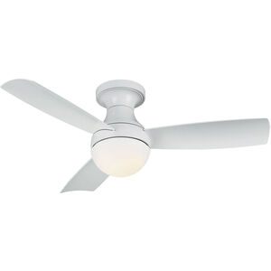 Orb 44 inch Matte White Flush Mount Ceiling Fan in Included, Smart Fan