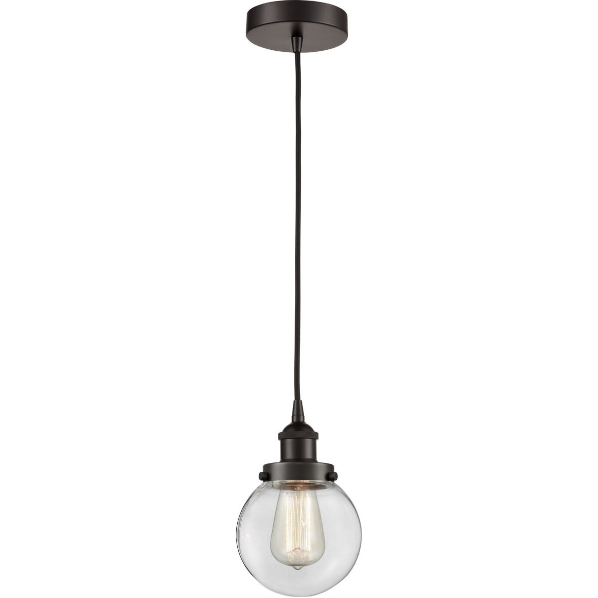 Edison Beacon 1 Light 6 inch Oil Rubbed Bronze Mini Pendant Ceiling Light