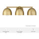 Erling 3 Light Luxe Gold Vanity Light Wall Light, Medium