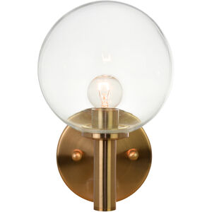 Matteo Lighting Cosmo 1 Light 6 inch Aged Gold Brass Wall Sconce Wall Light in Clear S06001AGCL - Open Box
